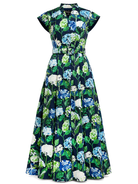 MADELEINE dress Hydrangea Navy - Lesley Evers-Dress-formal-Shop