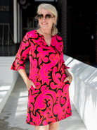 MAEVE dress Filigree Pink - Lesley Evers - Black - black dress - Dress