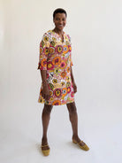 MAEVE dress Flower Fresco Sunset - Lesley Evers-Dress-french terry-maeve