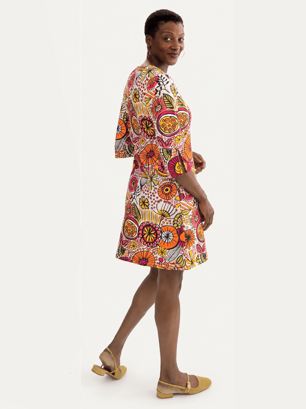 MAEVE dress Flower Fresco Sunset - Lesley Evers-Dress-french terry-maeve