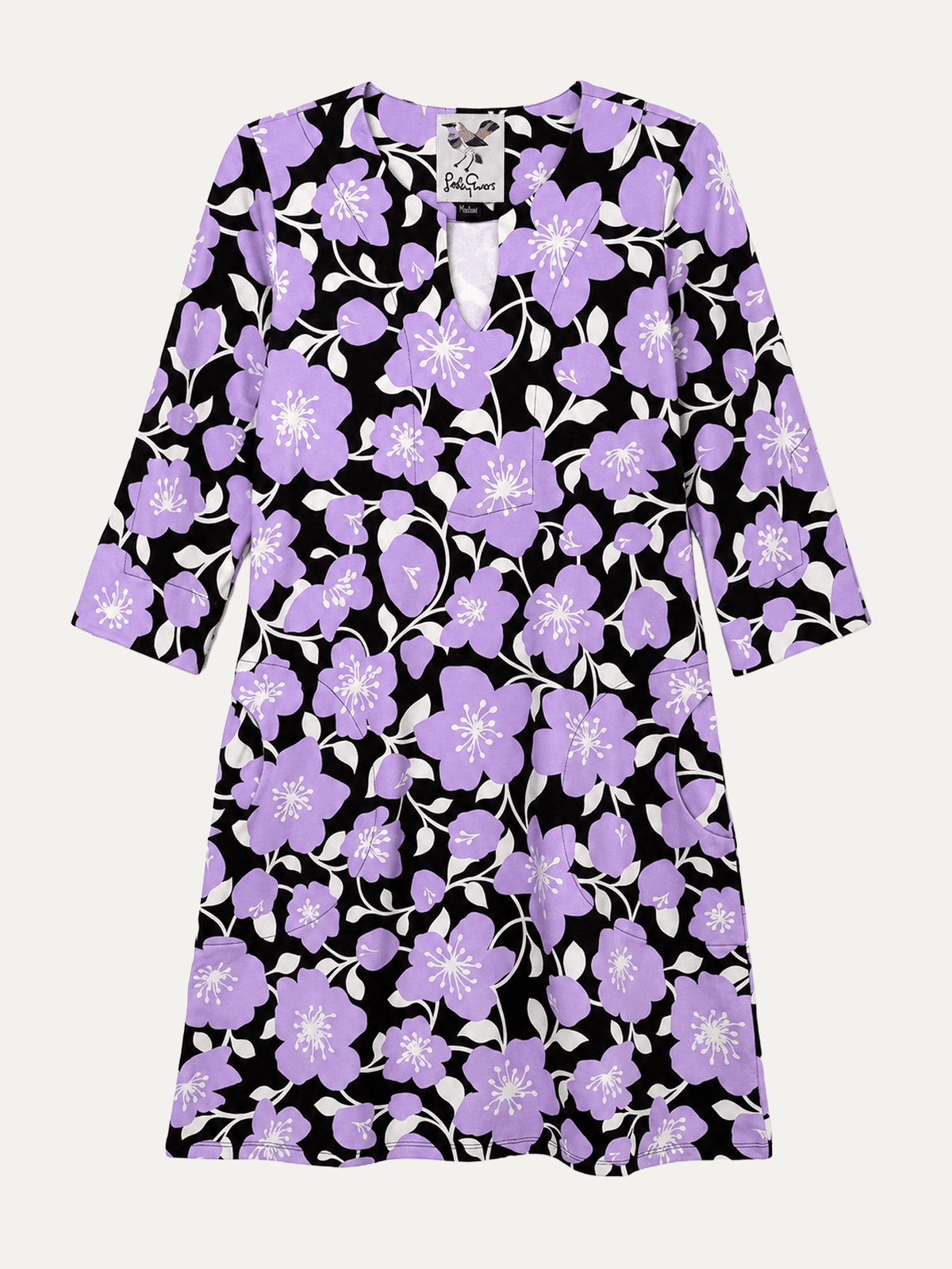 MAEVE dress Garden Wall Lilac - Lesley Evers-Dress-french terry-maeve
