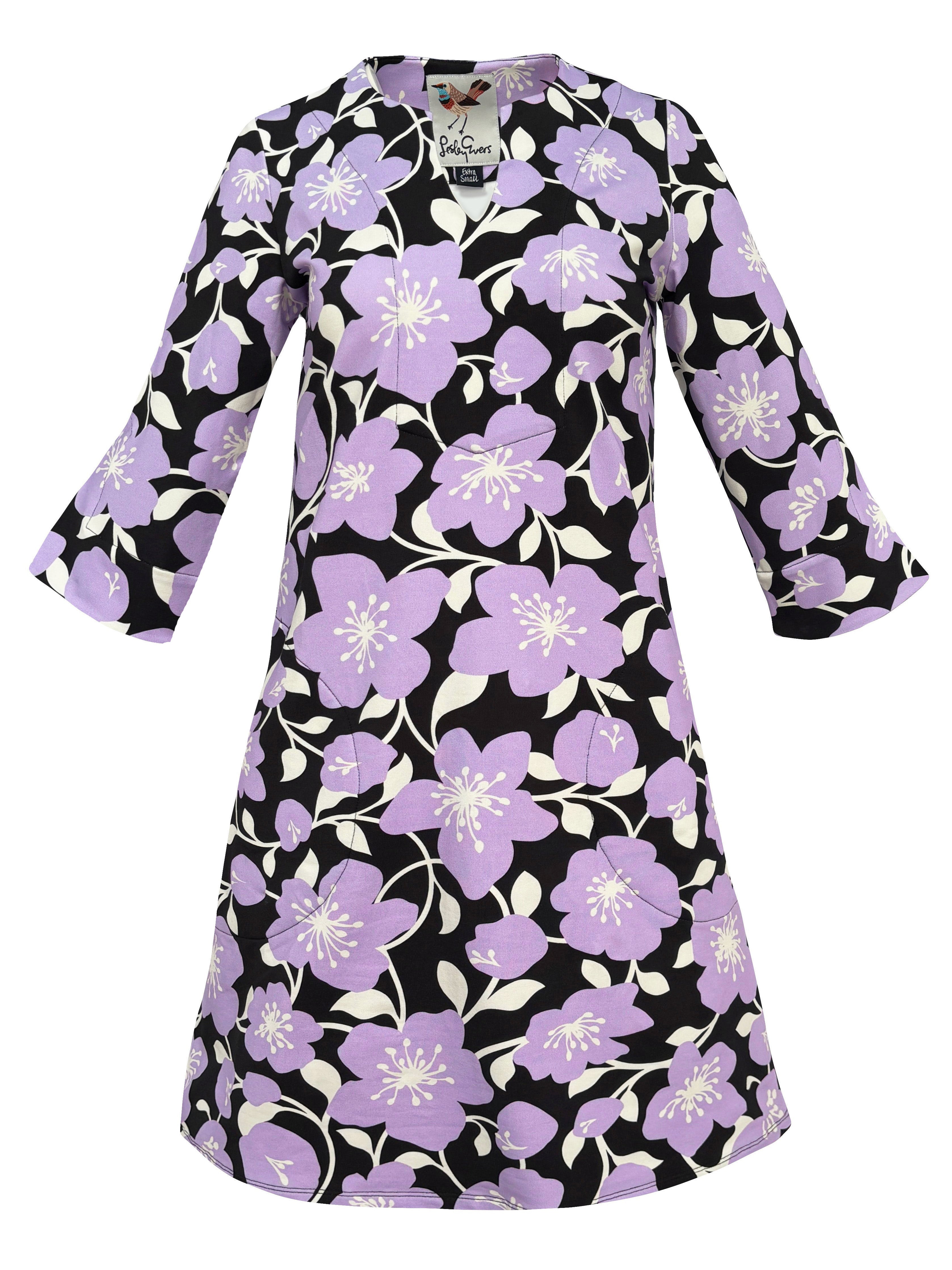 MAEVE dress Garden Wall Lilac - Lesley Evers - Dress - french terry - maeve