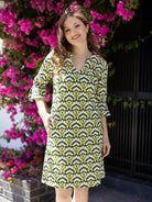 MAEVE dress Geo Shell Olive - Lesley Evers - Black - black dress - Dress