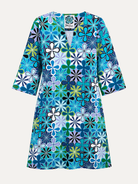 MAEVE dress Kaleidoscope Blue - Lesley Evers-Dress-french terry-maeve