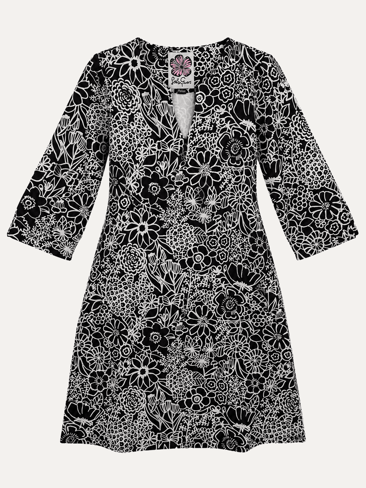 MAEVE dress Midsummer Black - Lesley Evers-Dress-french terry-maeve