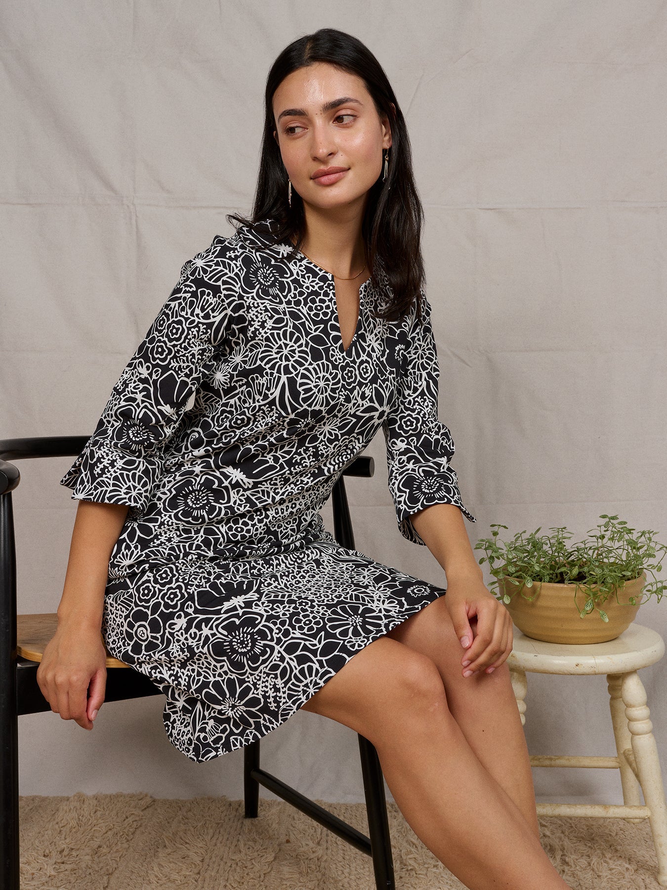MAEVE dress Midsummer Black - Lesley Evers - Dress - french terry - maeve