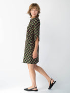 MAEVE dress Sorrento Pink and Green - Lesley Evers-Dress-french terry-maeve