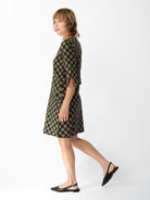 MAEVE dress Sorrento Pink and Green - Lesley Evers-Dress-french terry-maeve
