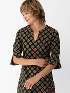 MAEVE dress Sorrento Pink and Green - Lesley Evers-Dress-french terry-maeve