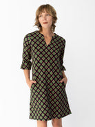 MAEVE dress Sorrento Pink and Green - Lesley Evers-Dress-french terry-maeve