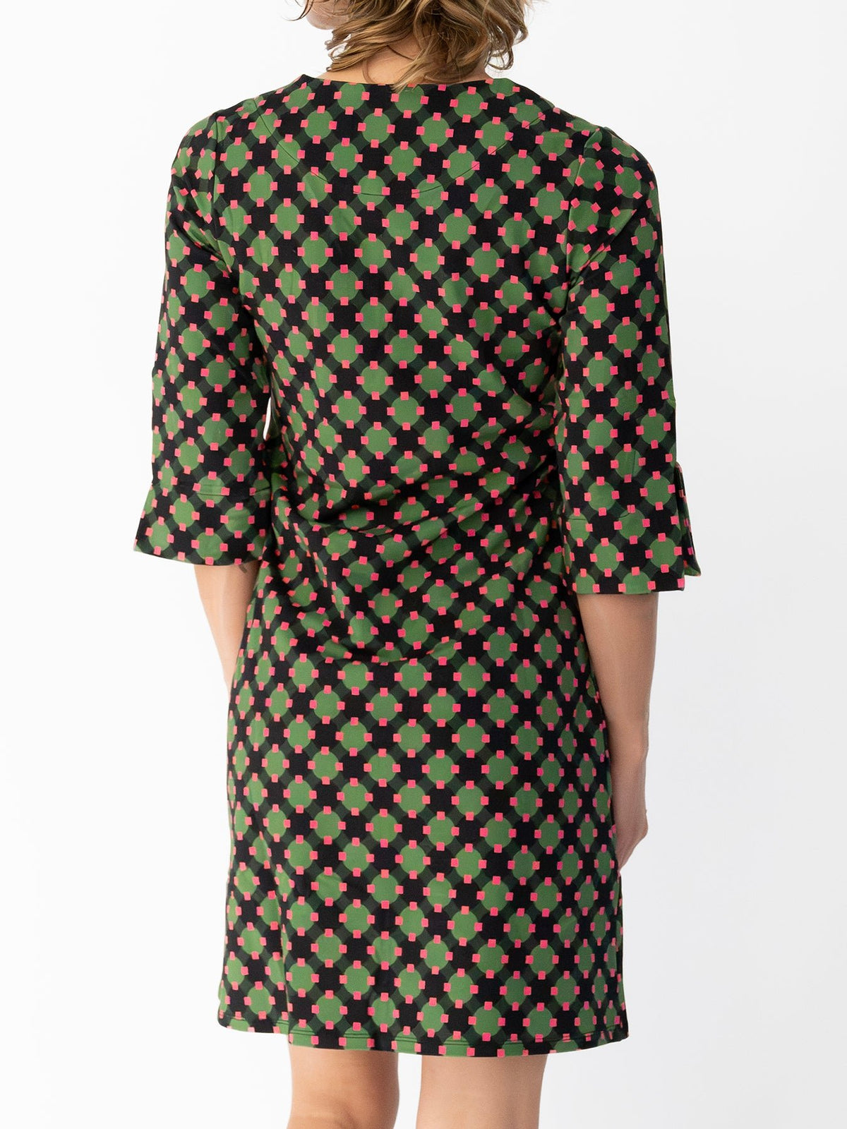 MAEVE dress Sorrento Pink and Green - Lesley Evers-Dress-french terry-maeve