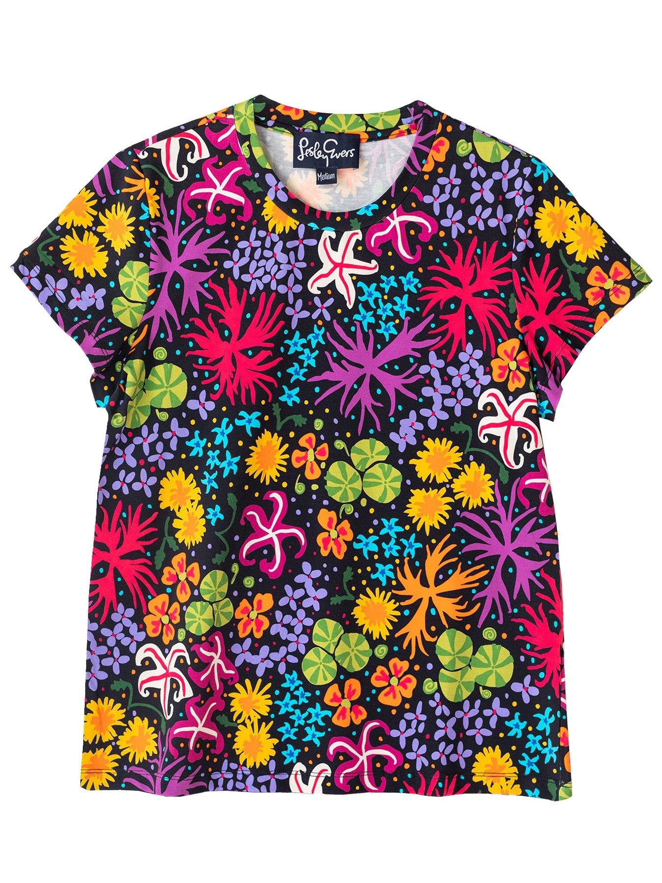 MAISIE cotton tee Backyard Flowers - Lesley Evers - Best Seller - Shop - Shop/All Products