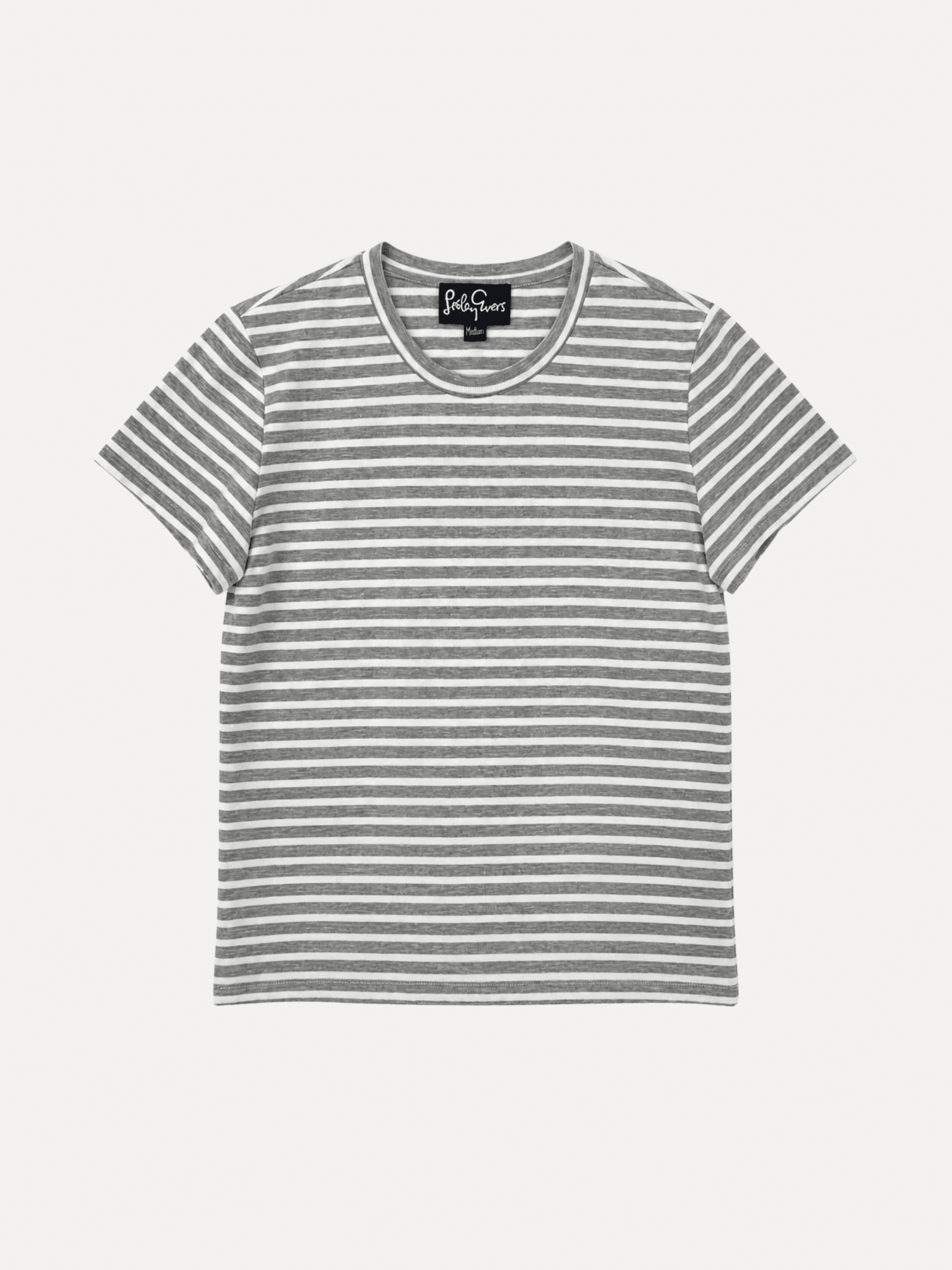 MAISIE cotton tee Gray Stripe - Lesley Evers-Best Seller-Shop-Shop/All Products