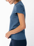 MAISIE cotton tee Navy and Blue Stripe - Lesley Evers-Best Seller-Shop-Shop/All Products