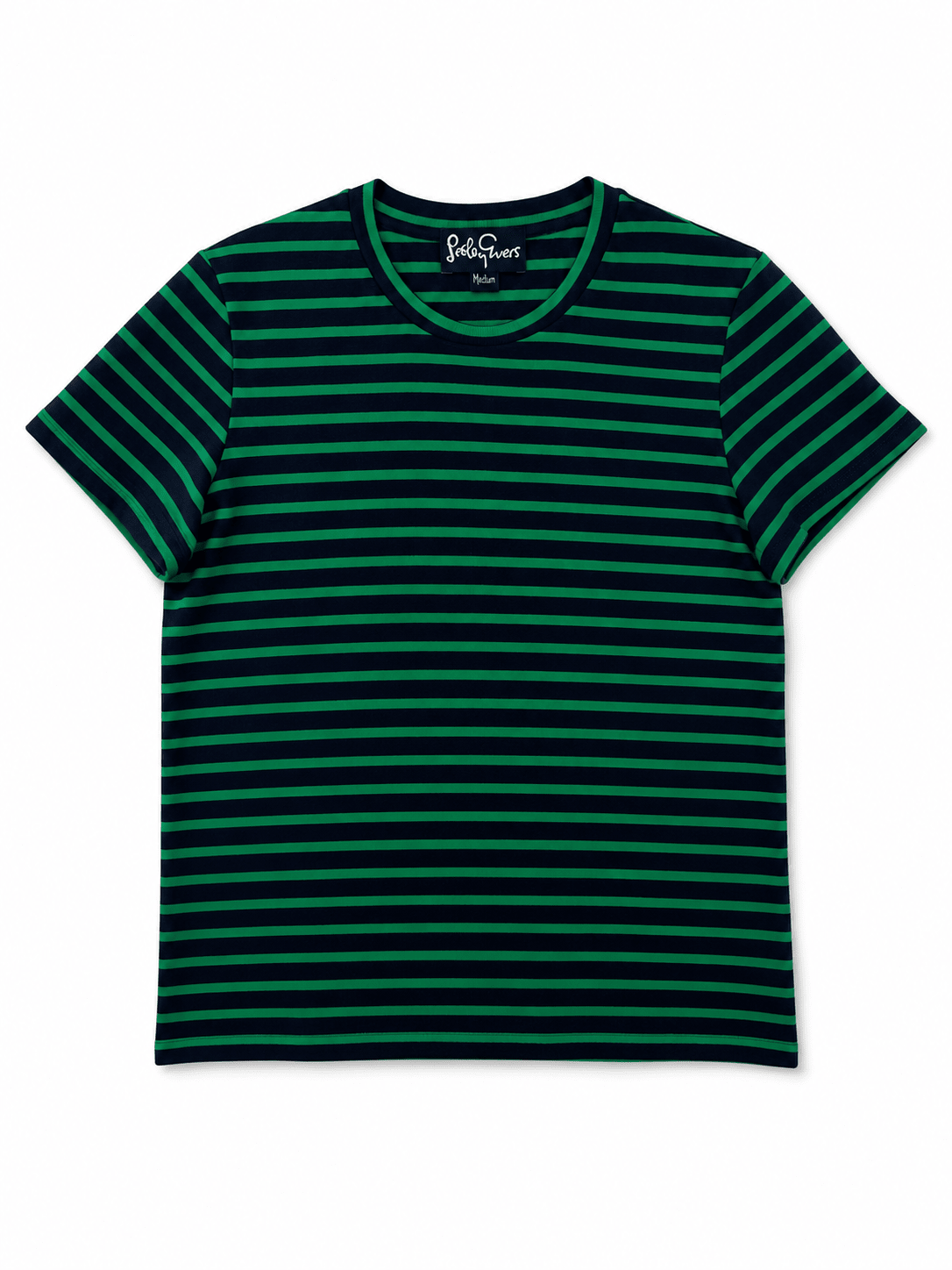 MAISIE cotton tee Navy and Green Stripe - Lesley Evers - Best Seller - Shop - Shop/All Products