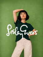 MAISIE cotton tee Navy and Green Stripe - Lesley Evers-Best Seller-Shop-Shop/All Products