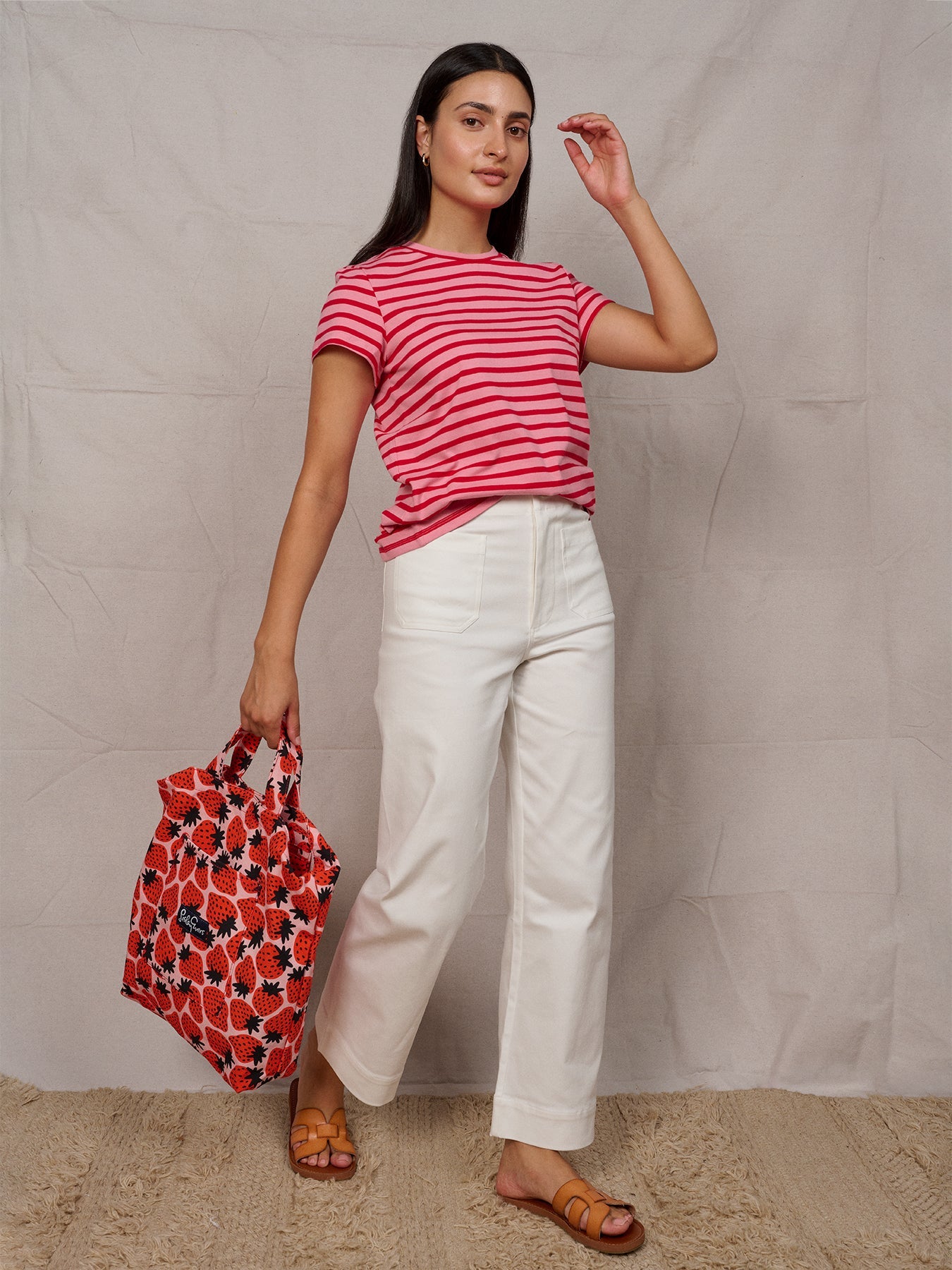 MAISIE cotton tee Pink and Red Stripe - Lesley Evers - Best Seller - Shop - Shop/All Products