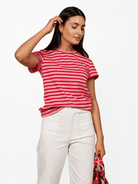 MAISIE cotton tee Pink and Red Stripe - Lesley Evers-Best Seller-Shop-Shop/All Products