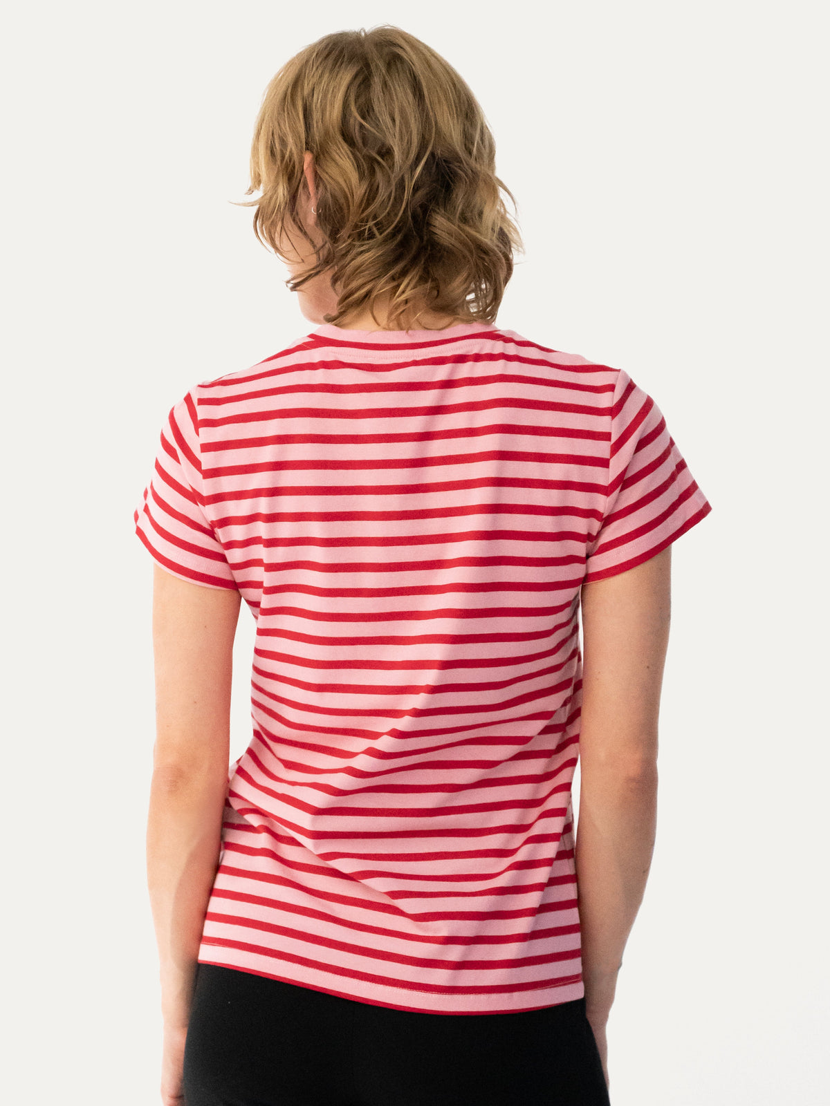 MAISIE cotton tee Pink and Red Stripe - Lesley Evers-Best Seller-Shop-Shop/All Products