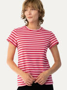 MAISIE cotton tee Pink and Red Stripe - Lesley Evers-Best Seller-Shop-Shop/All Products