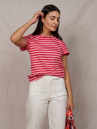MAISIE cotton tee Pink and Red Stripe - Lesley Evers - Best Seller - Shop - Shop/All Products