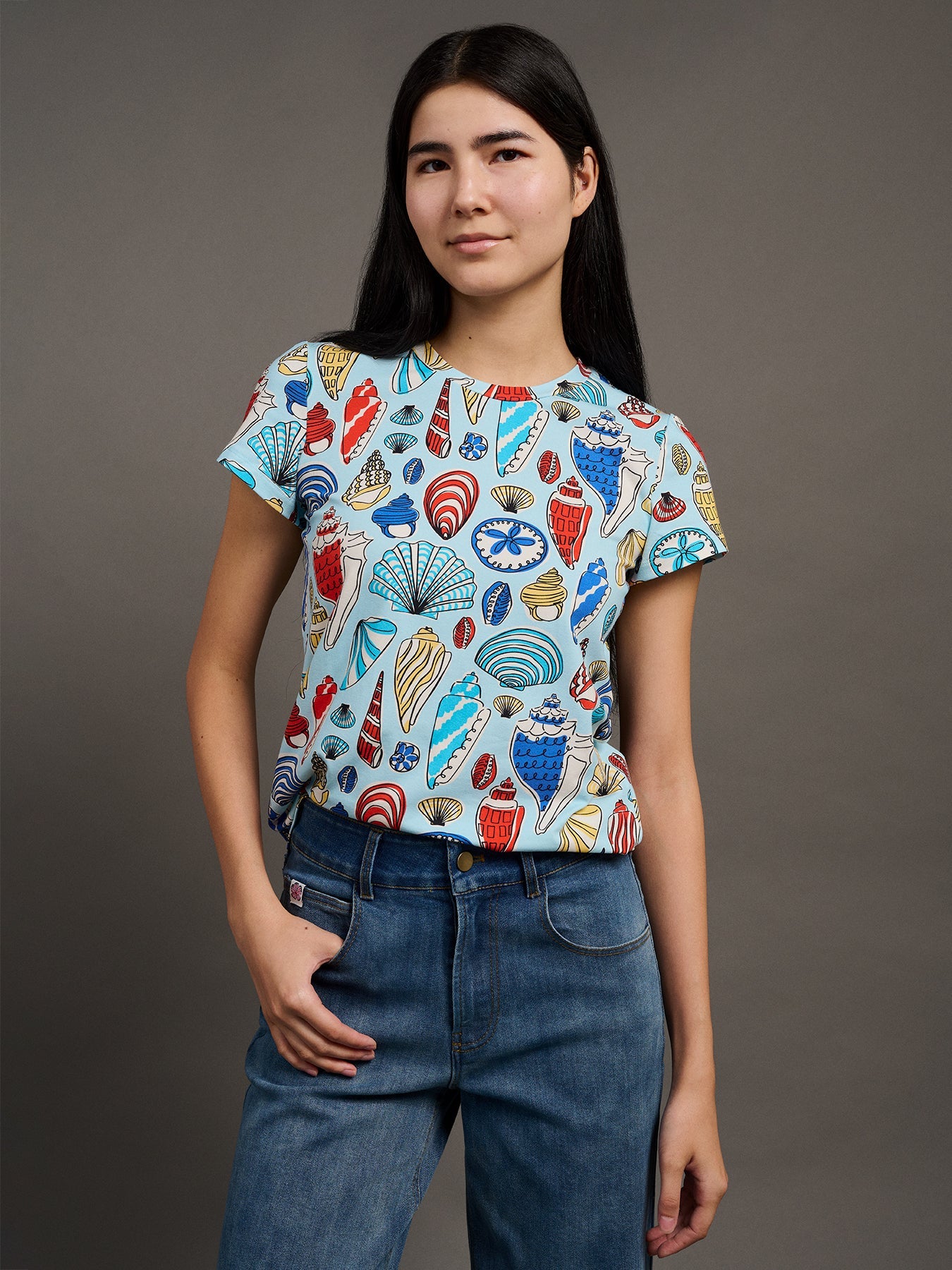 MAISIE cotton tee Seashells - Lesley Evers - Best Seller - Shop - Shop/All Products