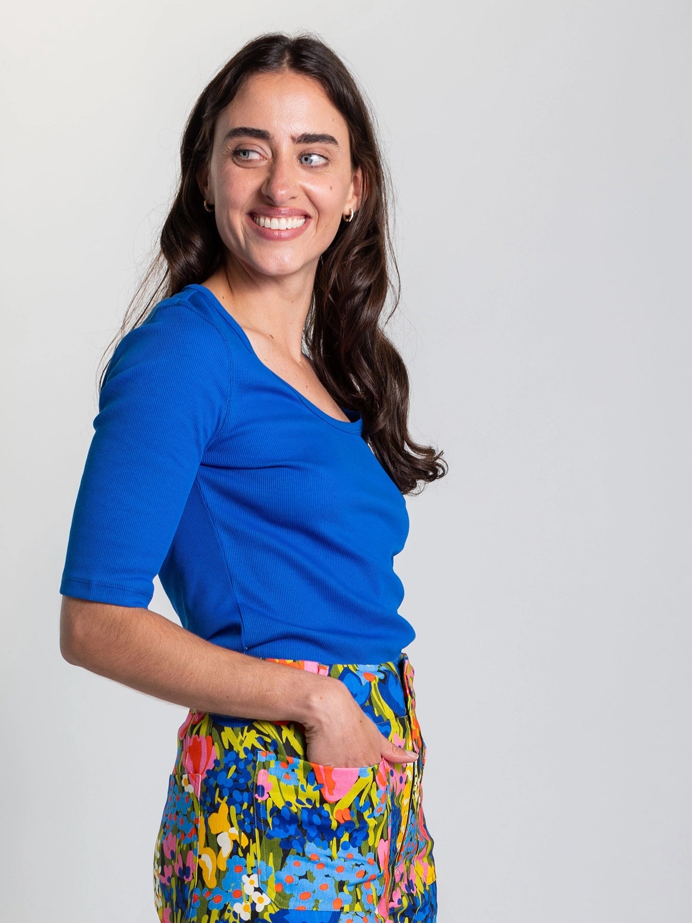 MALLORY rib tee Blue - Lesley Evers - Best Seller - mallory - Shop