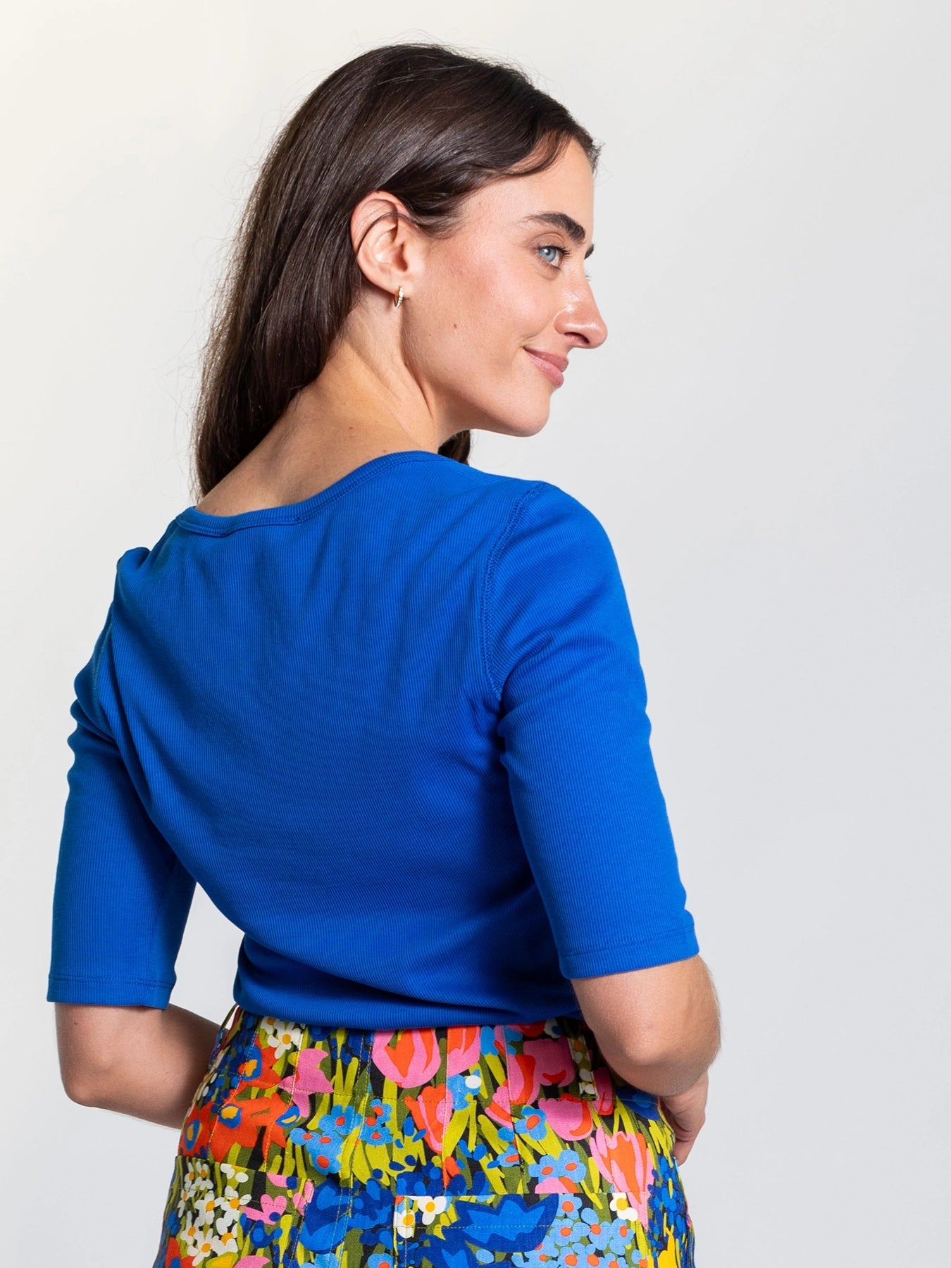 MALLORY rib tee Blue - Lesley Evers - Best Seller - mallory - Shop