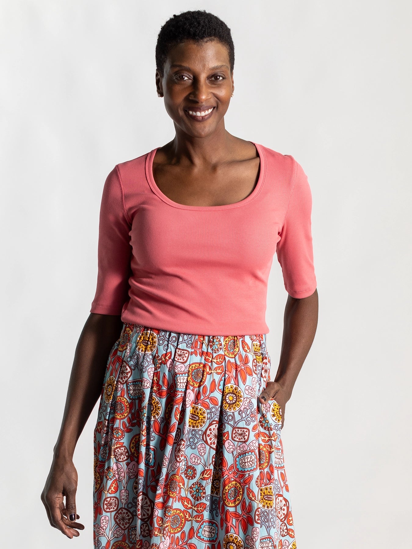 MALLORY rib tee Dusty Rose - Lesley Evers - Best Seller - mallory - Shop