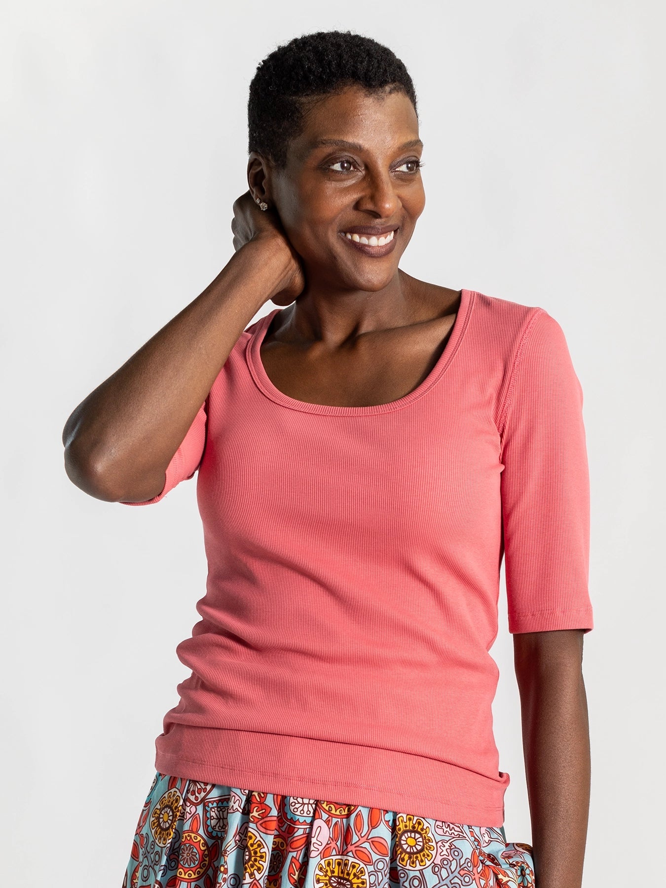 MALLORY rib tee Dusty Rose - Lesley Evers - Best Seller - mallory - Shop