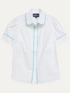 MANDY blouse White and Blue - Lesley Evers-mandy solid-Shop-Shop/All Products