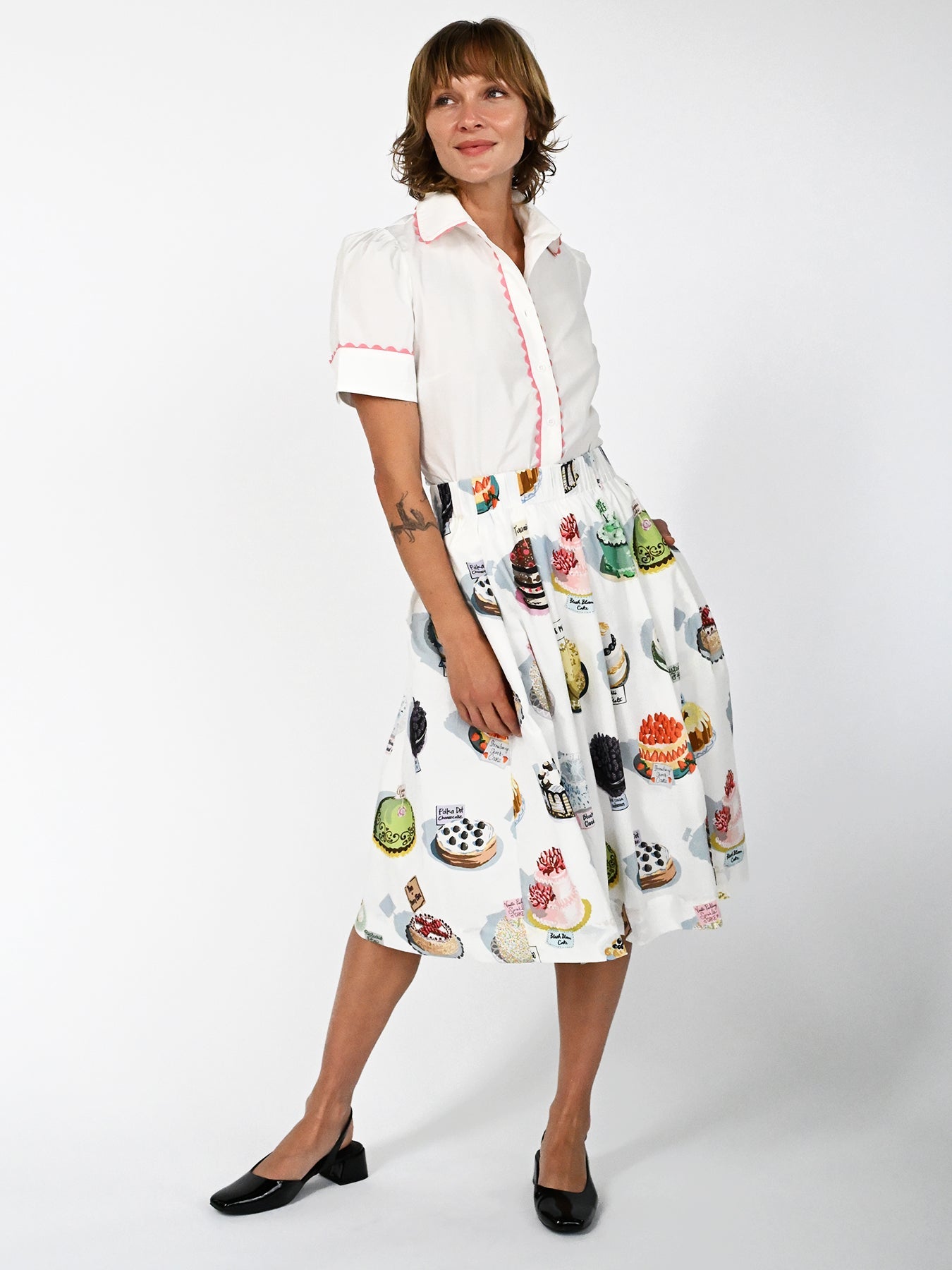 MANDY blouse White and Pink - Lesley Evers-mandy solid-Shop-Shop/All Products