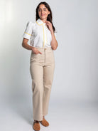 MANDY blouse White and Yellow - Lesley Evers - mandy solid - Shop - Shop/All Products