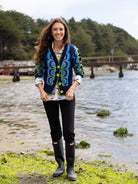 MARCI Cardigan Rio Blue - Lesley Evers - Blanket Stitch - Blue - Rio Blue