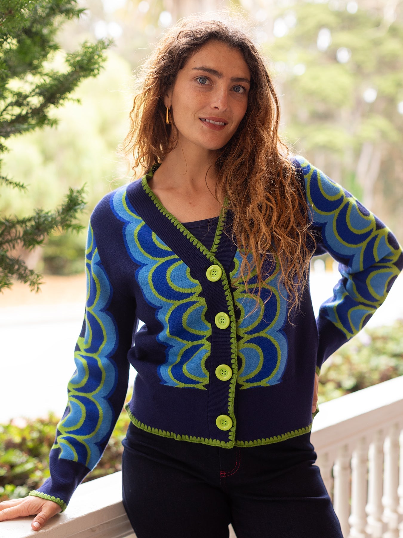 MARCI Cardigan Rio Blue – Lesley Evers