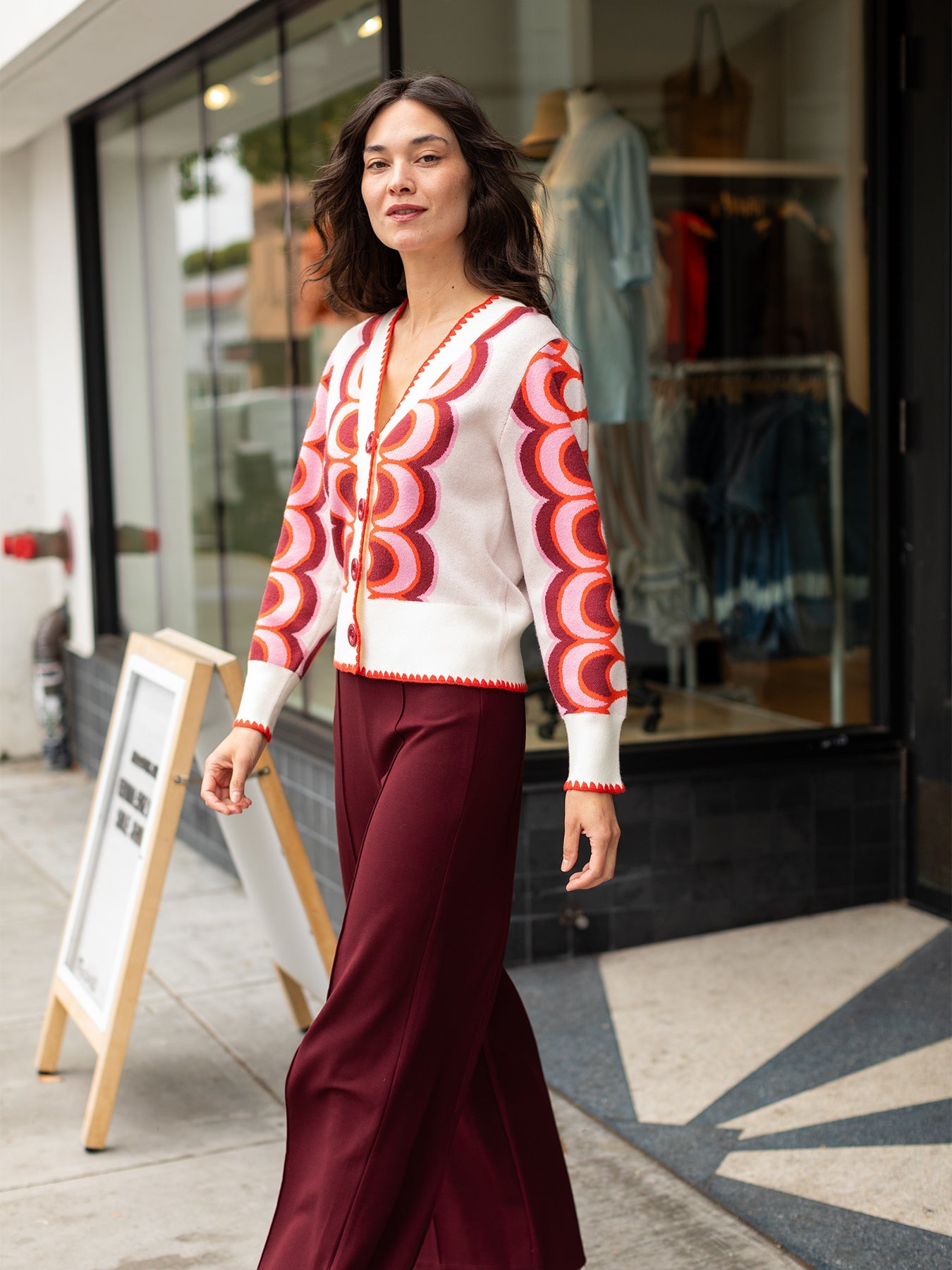 MARCI Cardigan Rio Pink – Lesley Evers