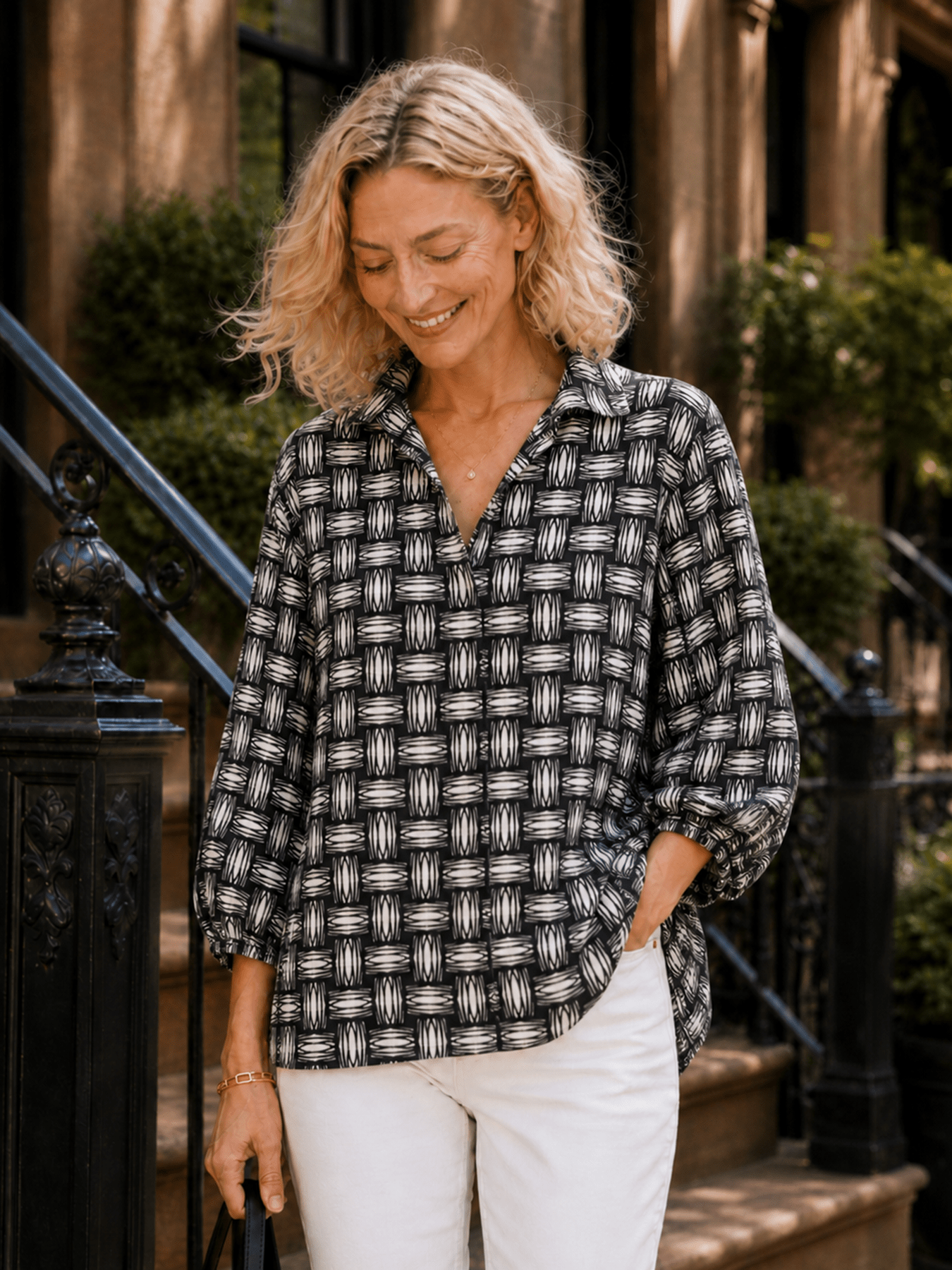 MAREN blouse Basketweave - Lesley Evers - Best Seller - Bottoms - erika
