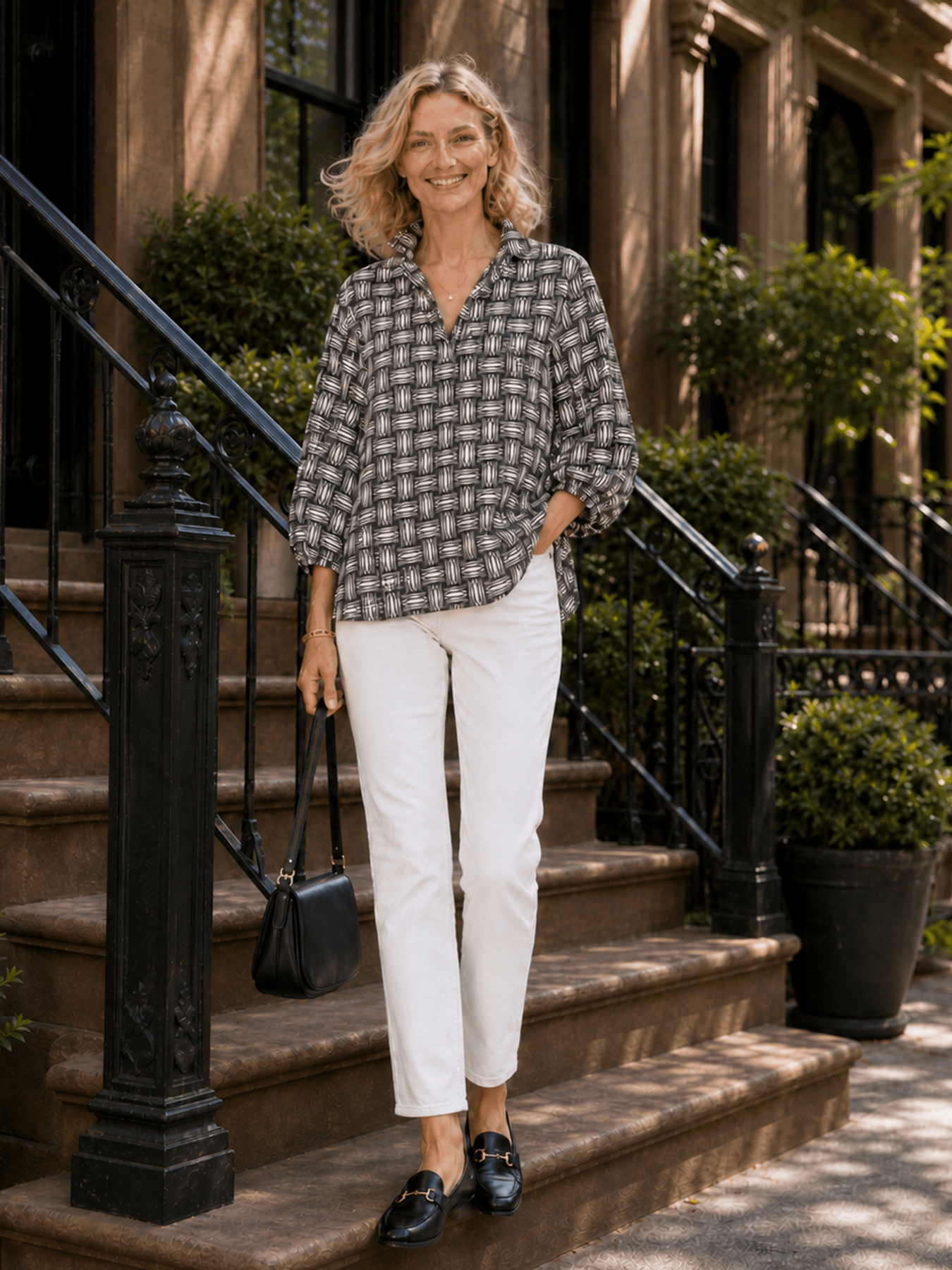 MAREN blouse Basketweave - Lesley Evers - Best Seller - Bottoms - erika