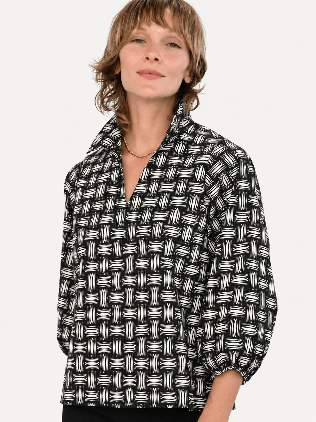 MAREN blouse Basketweave - Lesley Evers-Best Seller-Bottoms-erika
