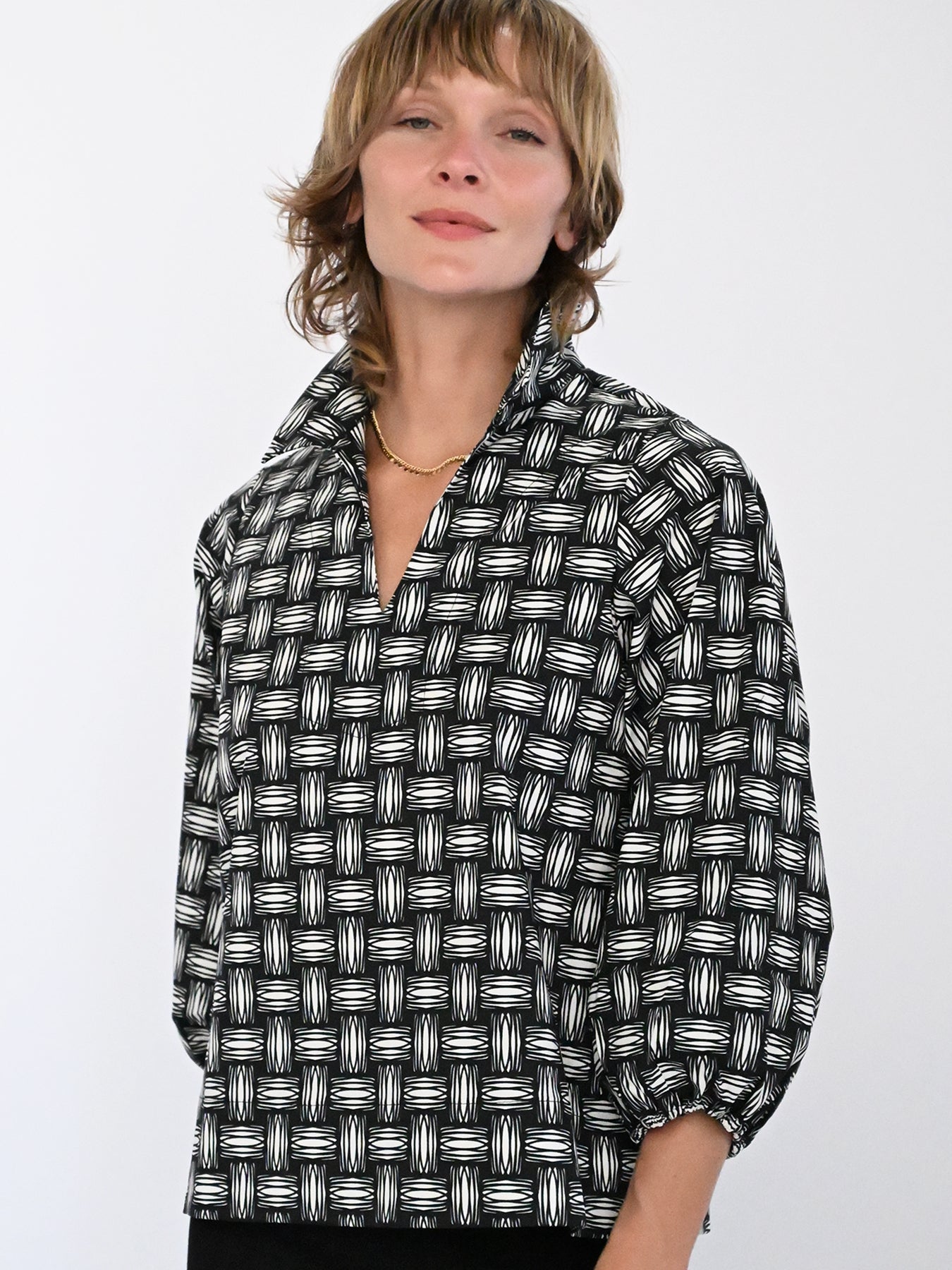 MAREN blouse Basketweave - Lesley Evers-Best Seller-Bottoms-erika