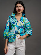 MAREN blouse Shakalaka Blue - Lesley Evers - Best Seller - Bottoms - erika
