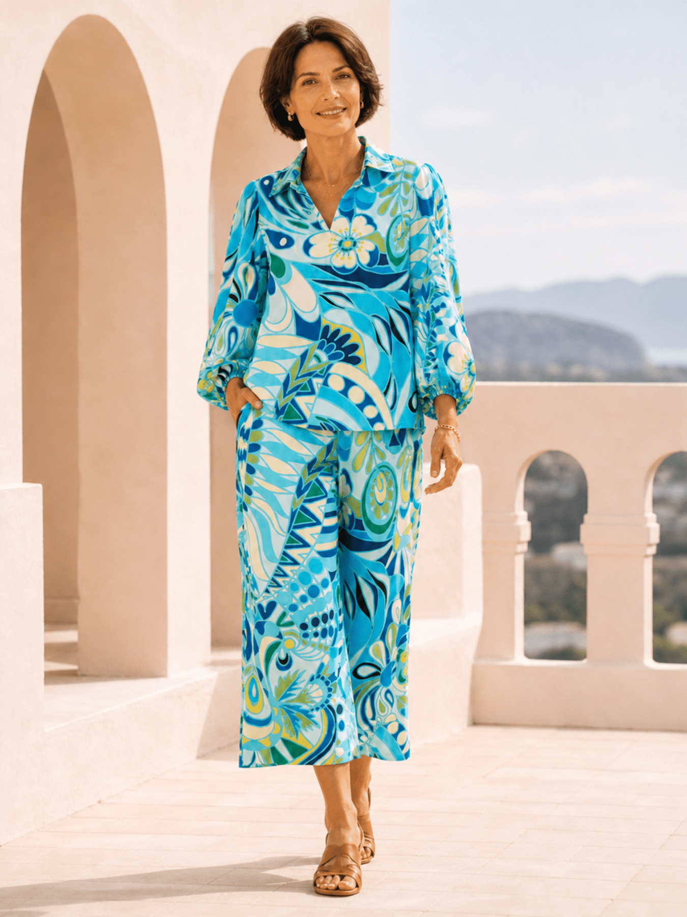 MAREN blouse Shakalaka Blue - Lesley Evers - Best Seller - Bottoms - erika