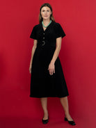 MAXINE dress Black Corduroy - Lesley Evers-Dress-Shop-Shop/All Products