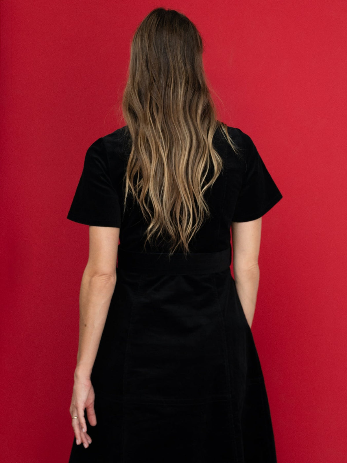 MAXINE dress Black Corduroy - Lesley Evers-Dress-Shop-Shop/All Products
