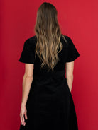 MAXINE dress Black Corduroy - Lesley Evers-Dress-Shop-Shop/All Products