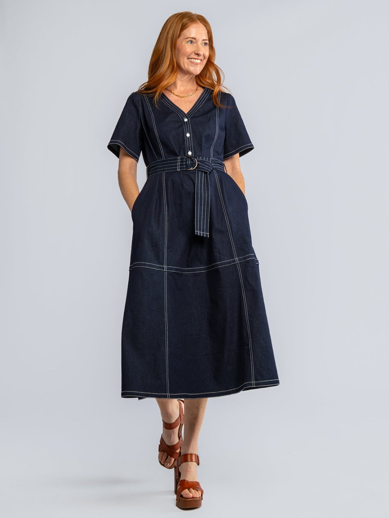 MAXINE dress Indigo Denim – Lesley Evers