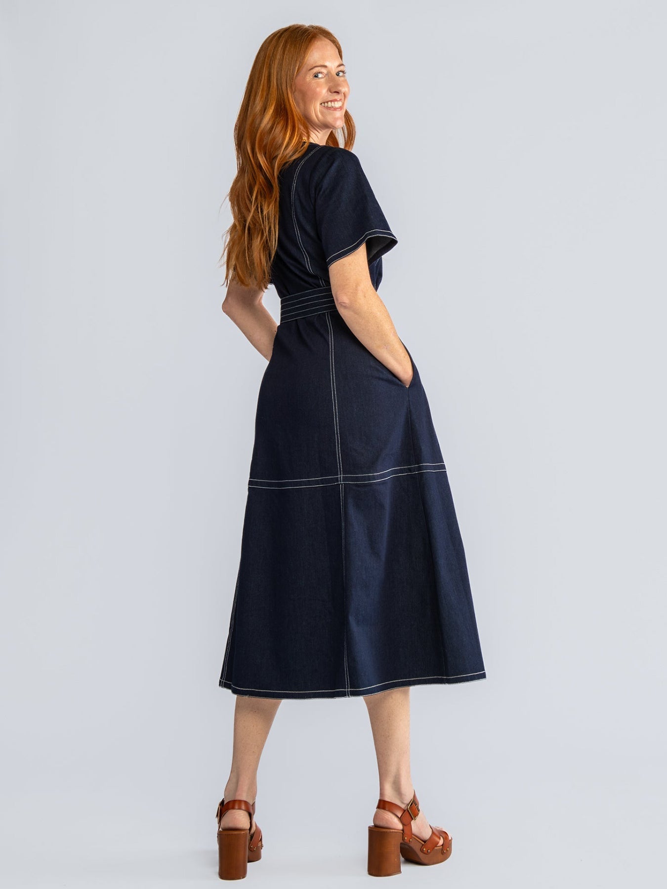 MAXINE dress Indigo Denim – Lesley Evers