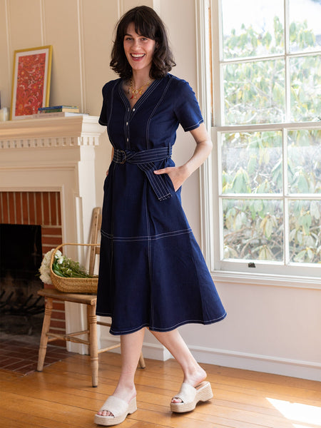 MAXINE dress Indigo Denim – Lesley Evers