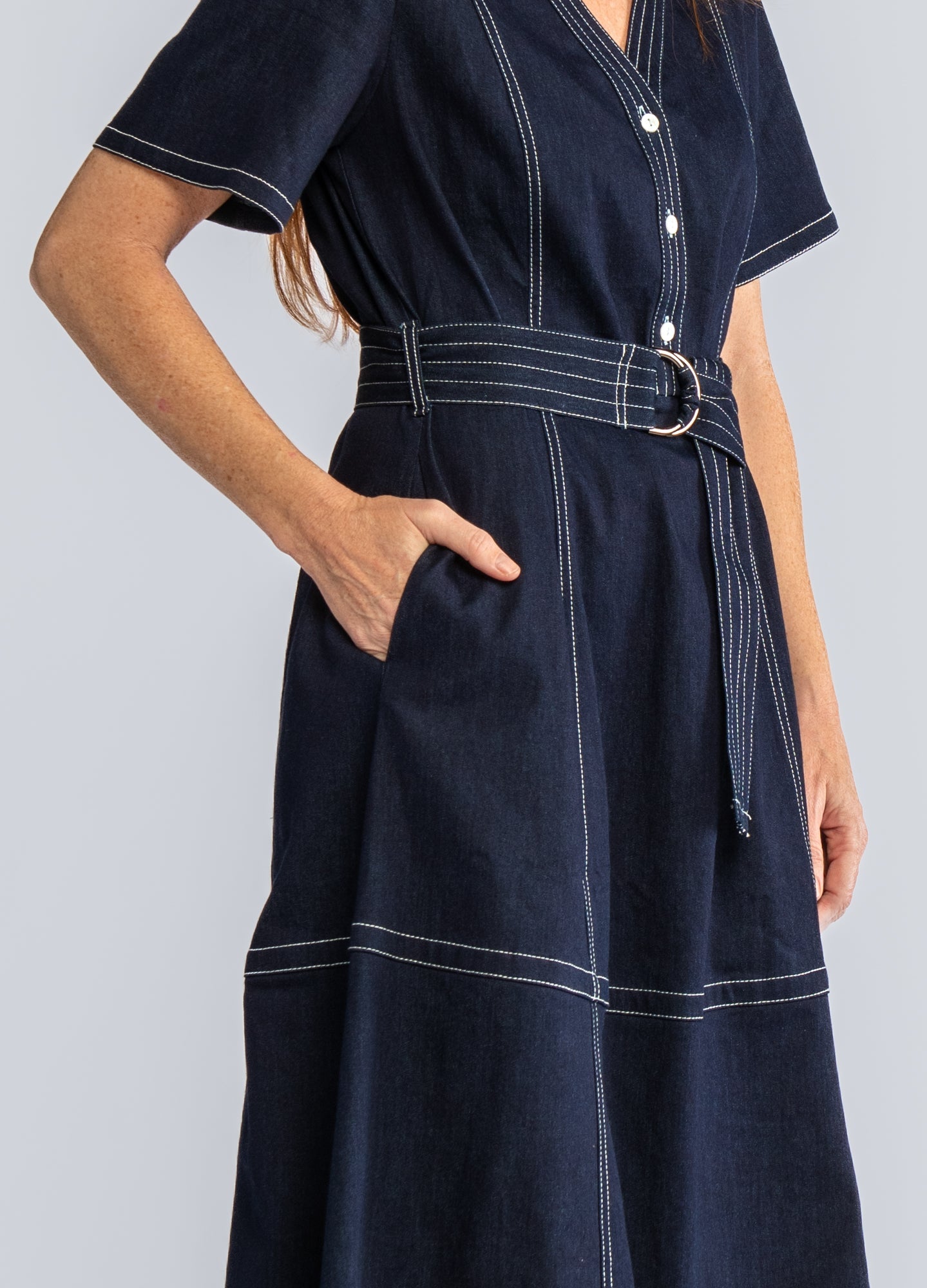 MAXINE dress Indigo Denim - Lesley Evers - denim - Dress - Shop