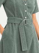 MAXINE dress Sage Corduroy - Lesley Evers-Dress-Shop-Shop/All Products